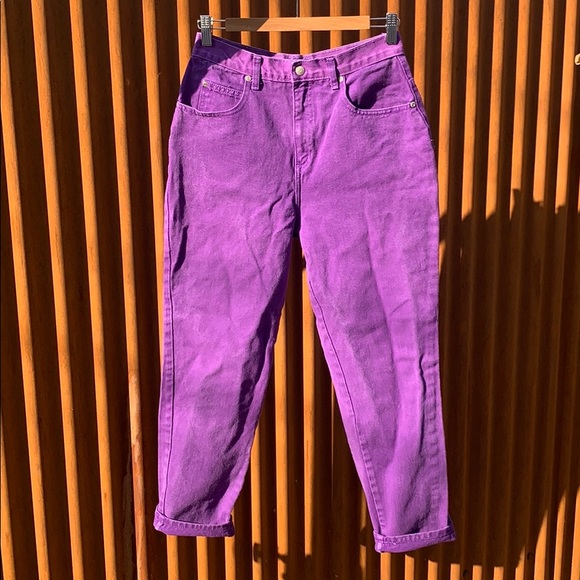 purple straight leg jeans